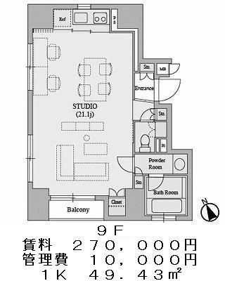 クレジデンス銀座タワー3/11の図面１
