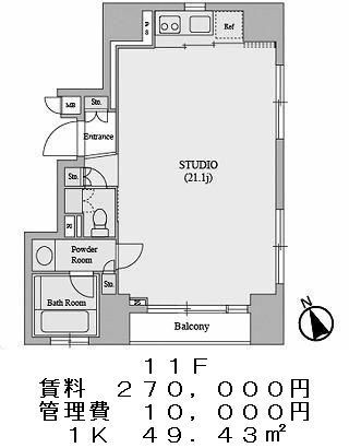 クレジデンス銀座タワー3/11の図面２
