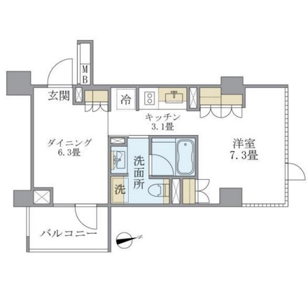 アパートメンツ元麻布内田坂303号室の図面