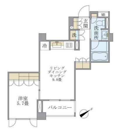 アパートメンツ元麻布内田坂306号室の図面