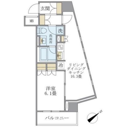 Ｂｒｉｌｌｉａ　ｉｓｔ　銀座東905号室の図面