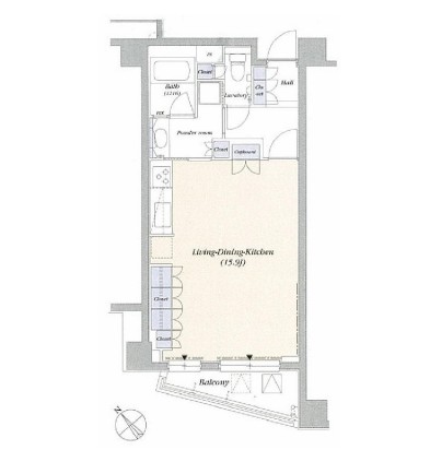 デュオフラッツ赤坂302号室の図面