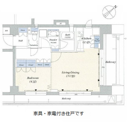 デュオフラッツ赤坂802号室の図面