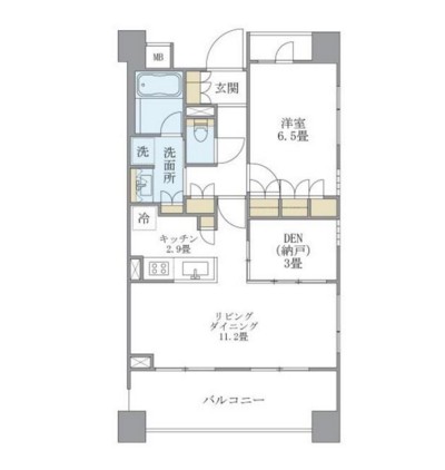 アパートメンツ三田1403号室の図面