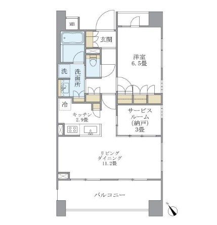 アパートメンツ三田203号室の図面