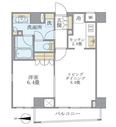 アパートメンツ白金三光坂305号室の図面