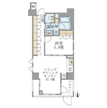 アパートメンツ白金三光坂501号室の図面