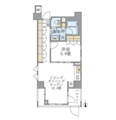 アパートメンツ白金三光坂601号室の図面