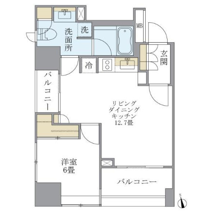 アパートメンツタワー麻布十番603号室の図面