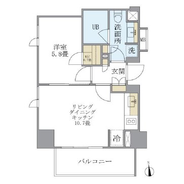 アパートメンツタワー六本木303号室の図面