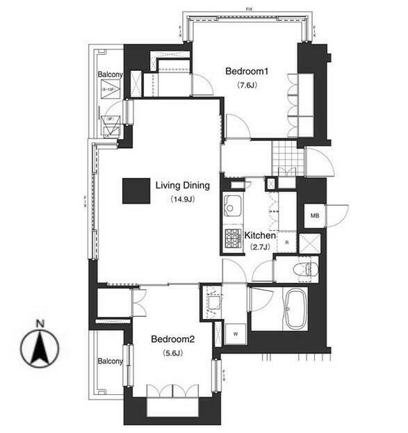 アパートメンツ南麻布Ⅱ802号室の図面