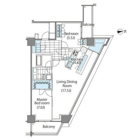 コンフォリア新宿イーストサイドタワー1028号室の図面