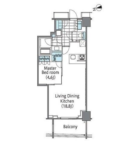 コンフォリア新宿イーストサイドタワー1102号室の図面