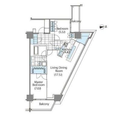 コンフォリア新宿イーストサイドタワー1228号室の図面