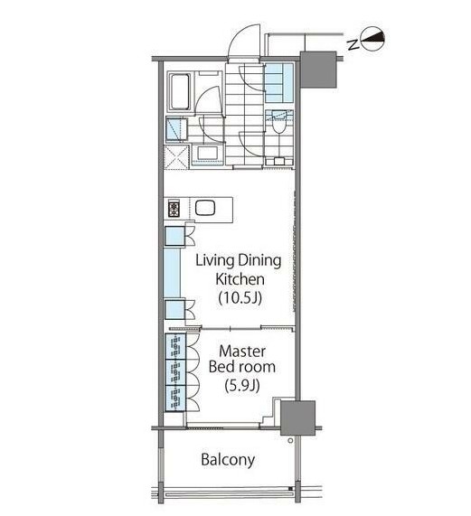 コンフォリア新宿イーストサイドタワー1304号室の図面