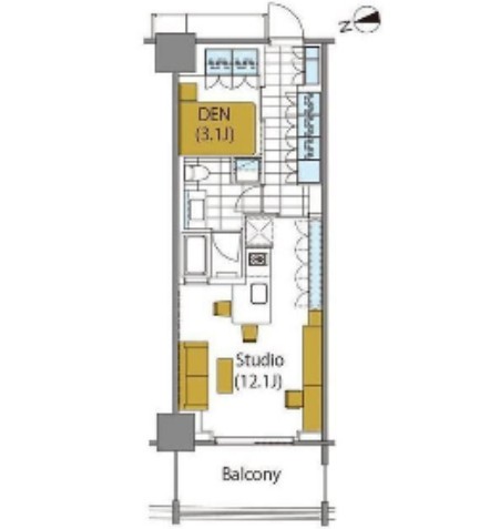 コンフォリア新宿イーストサイドタワー1503号室の図面