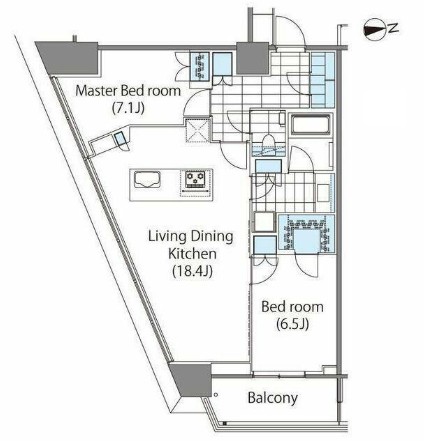 コンフォリア新宿イーストサイドタワー1516号室の図面