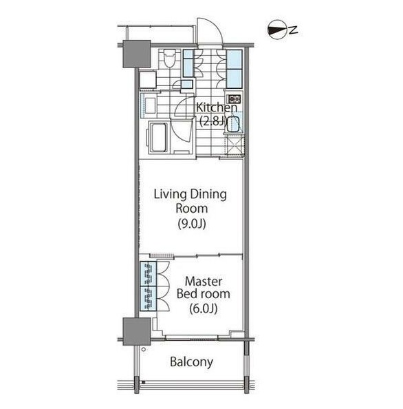 コンフォリア新宿イーストサイドタワー1522号室の図面