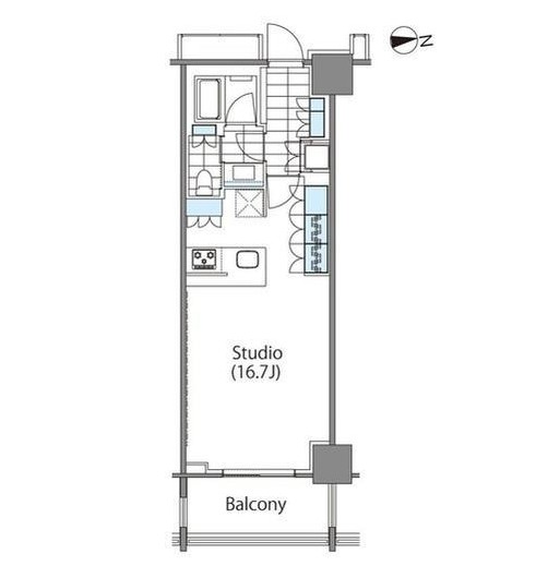 コンフォリア新宿イーストサイドタワー1527号室の図面