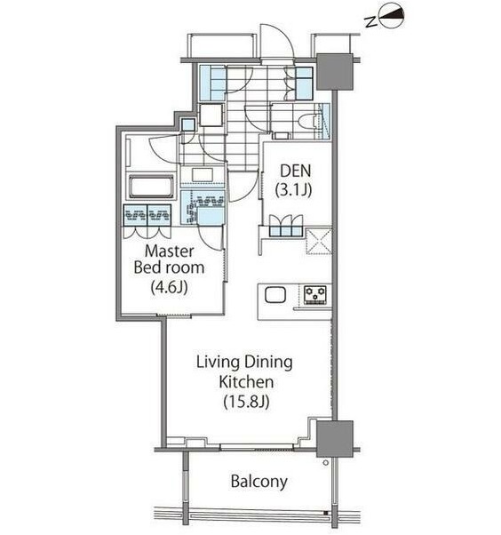コンフォリア新宿イーストサイドタワー1602号室の図面