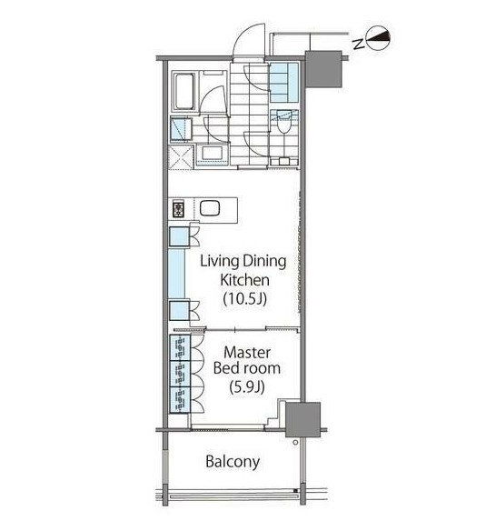 コンフォリア新宿イーストサイドタワー1604号室の図面