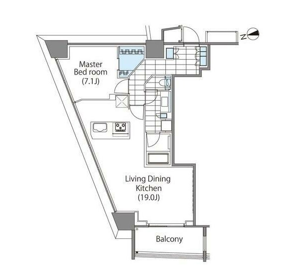 コンフォリア新宿イーストサイドタワー201号室の図面