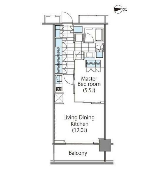 コンフォリア新宿イーストサイドタワー2015号室の図面