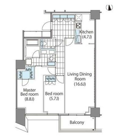 コンフォリア新宿イーストサイドタワー2211号室の図面