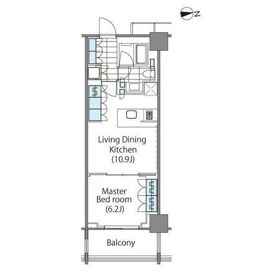 コンフォリア新宿イーストサイドタワー2419号室の図面