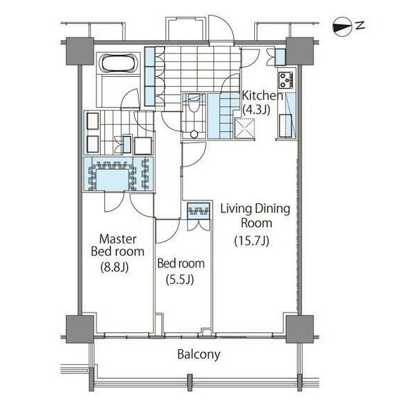 コンフォリア新宿イーストサイドタワー2815号室の図面