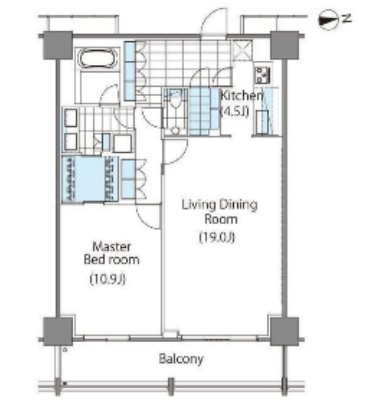 コンフォリア新宿イーストサイドタワー2816号室の図面
