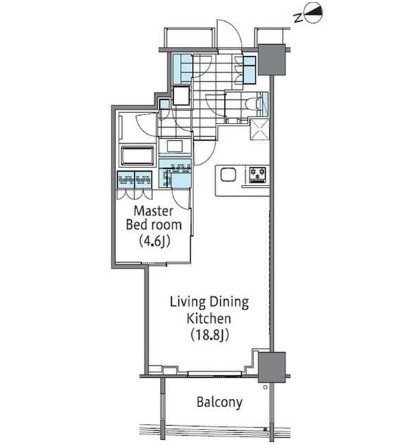 コンフォリア新宿イーストサイドタワー2902号室の図面