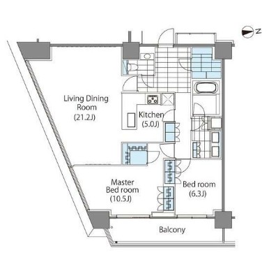 コンフォリア新宿イーストサイドタワー2912号室の図面