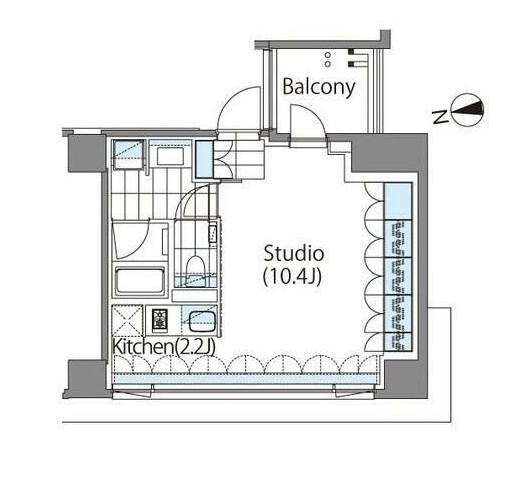 コンフォリア新宿イーストサイドタワーA405号室の図面