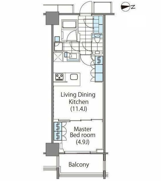 コンフォリア新宿イーストサイドタワー420号室の図面