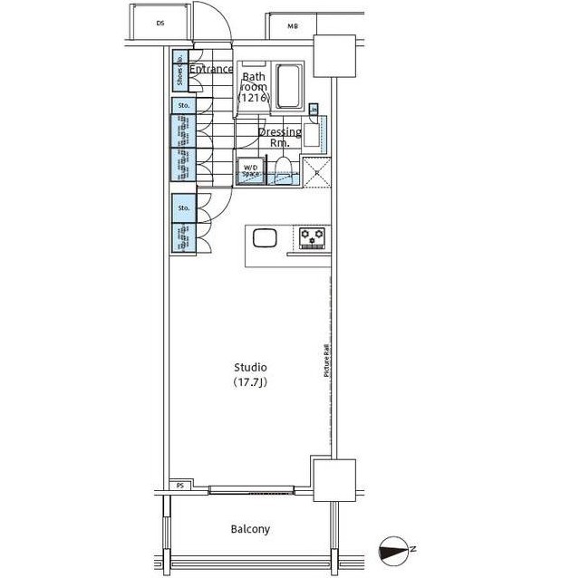 コンフォリア新宿イーストサイドタワー421号室の図面