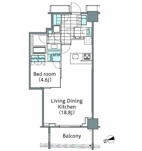 コンフォリア新宿イーストサイドタワー502号室の図面