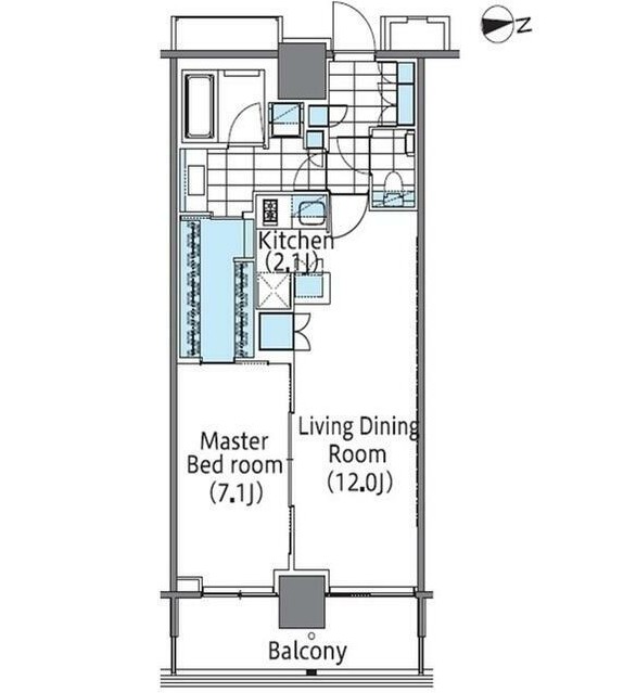 コンフォリア新宿イーストサイドタワー517号室の図面