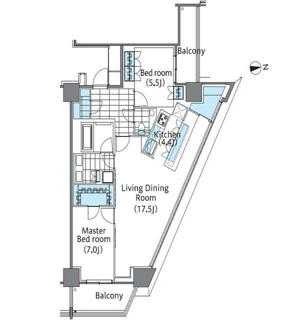 コンフォリア新宿イーストサイドタワー628号室の図面