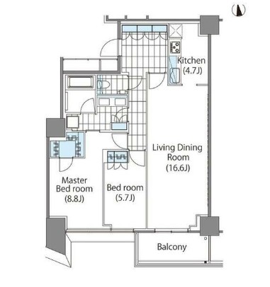 コンフォリア新宿イーストサイドタワー714号室の図面