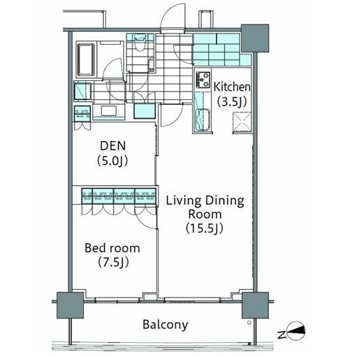 コンフォリア新宿イーストサイドタワー912号室の図面