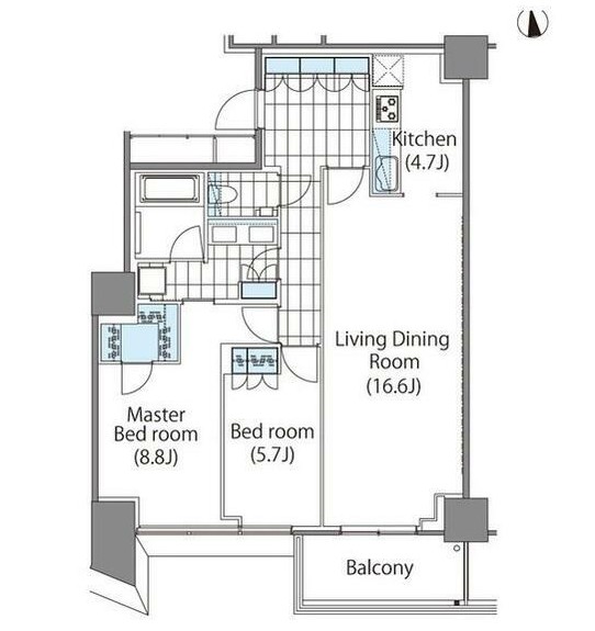 コンフォリア新宿イーストサイドタワー914号室の図面