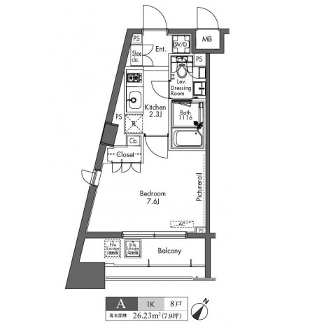 プラウドフラット三軒茶屋504号室の図面