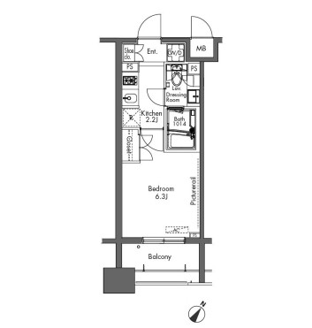 プラウドフラット三軒茶屋902号室の図面