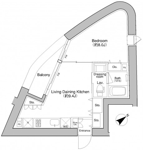 プラウドフラット新宿御苑301号室の図面