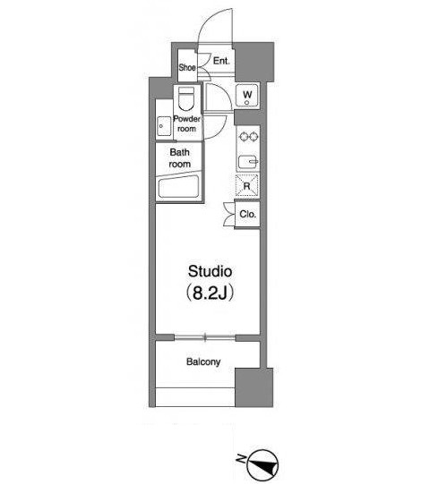 プライマル笹塚302号室の図面