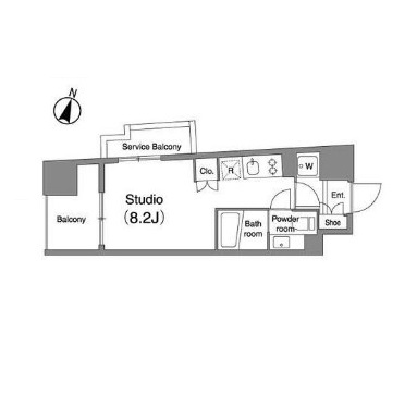 プライマル笹塚401号室の図面