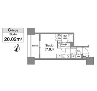 プライマル笹塚603号室の図面