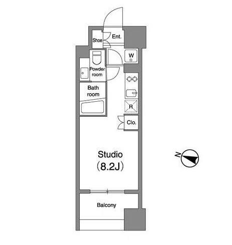 プライマル笹塚702号室の図面