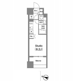 プライマル笹塚704号室の図面